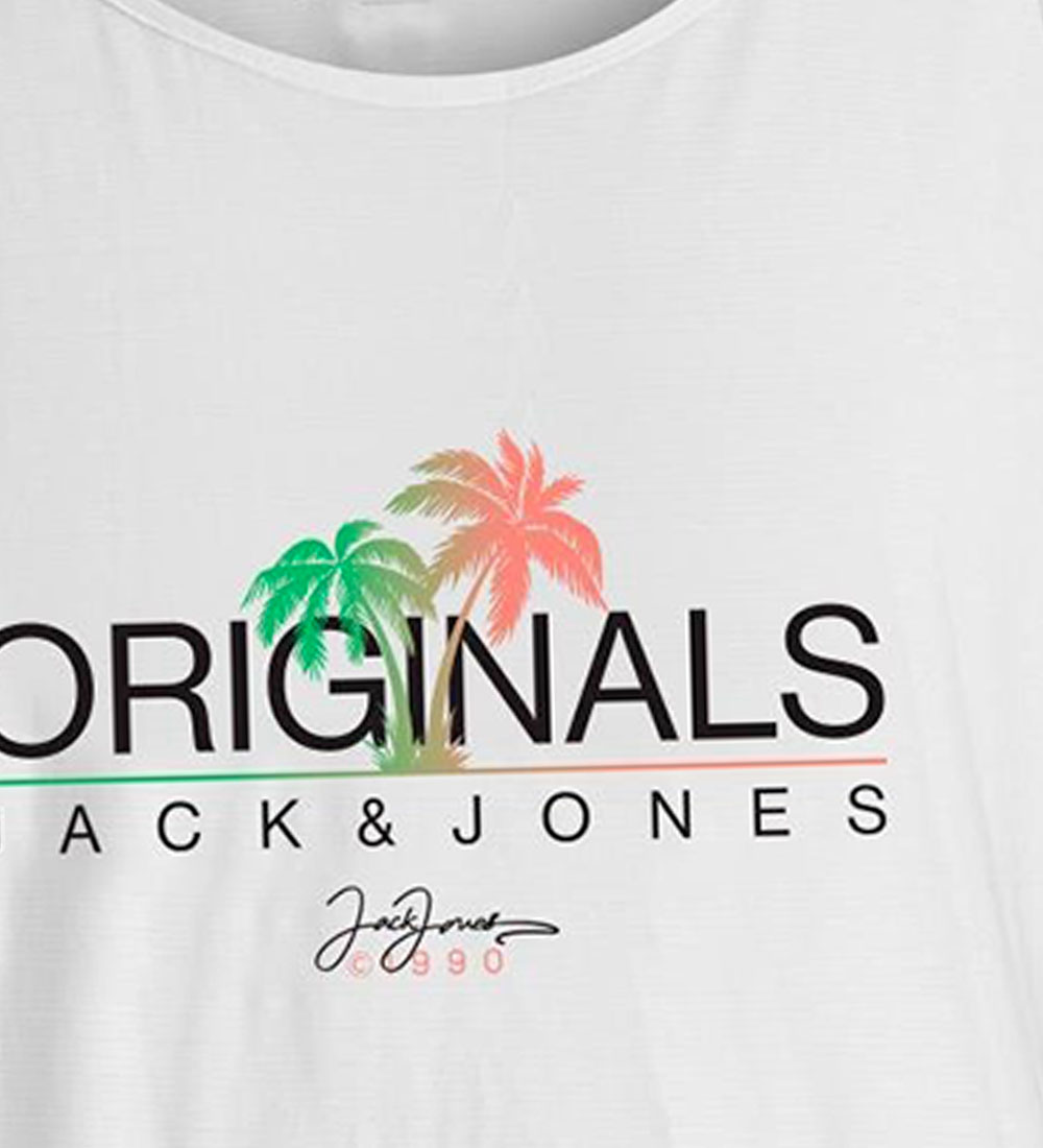 Jack & Jones Tanktop - JorCasey - Bright White m. Palmer