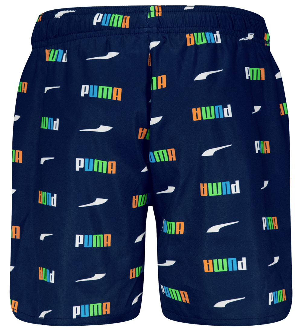 Puma Badeshorts - Printed Logo - Navy Combo