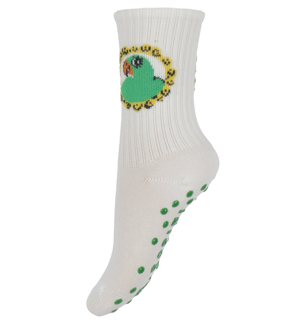 Mini Rodini Strømper - Anti Slip - 3-pak - Dolphin - Blå/Gul/Hvi