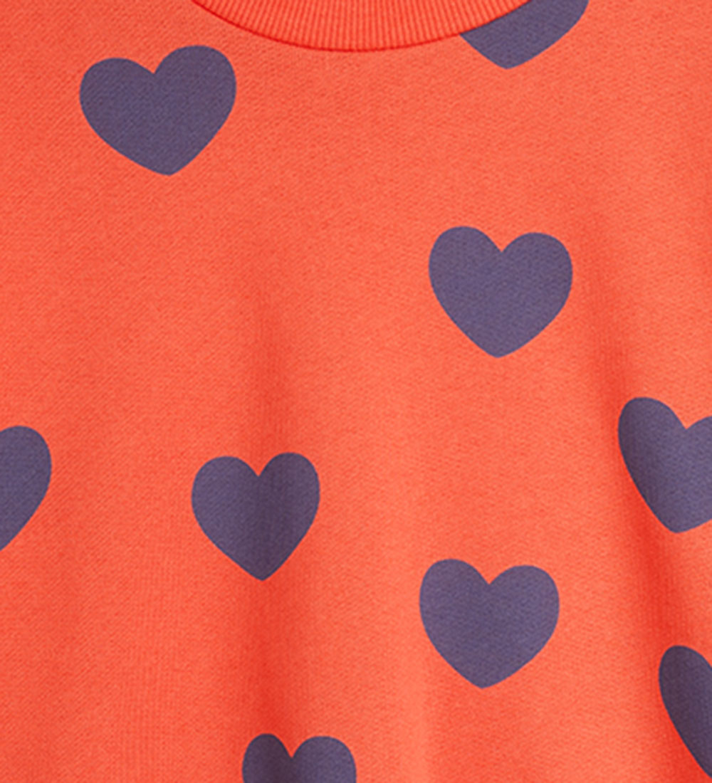 Mini Rodini Sweatshirt - Hearts Aop - Rød