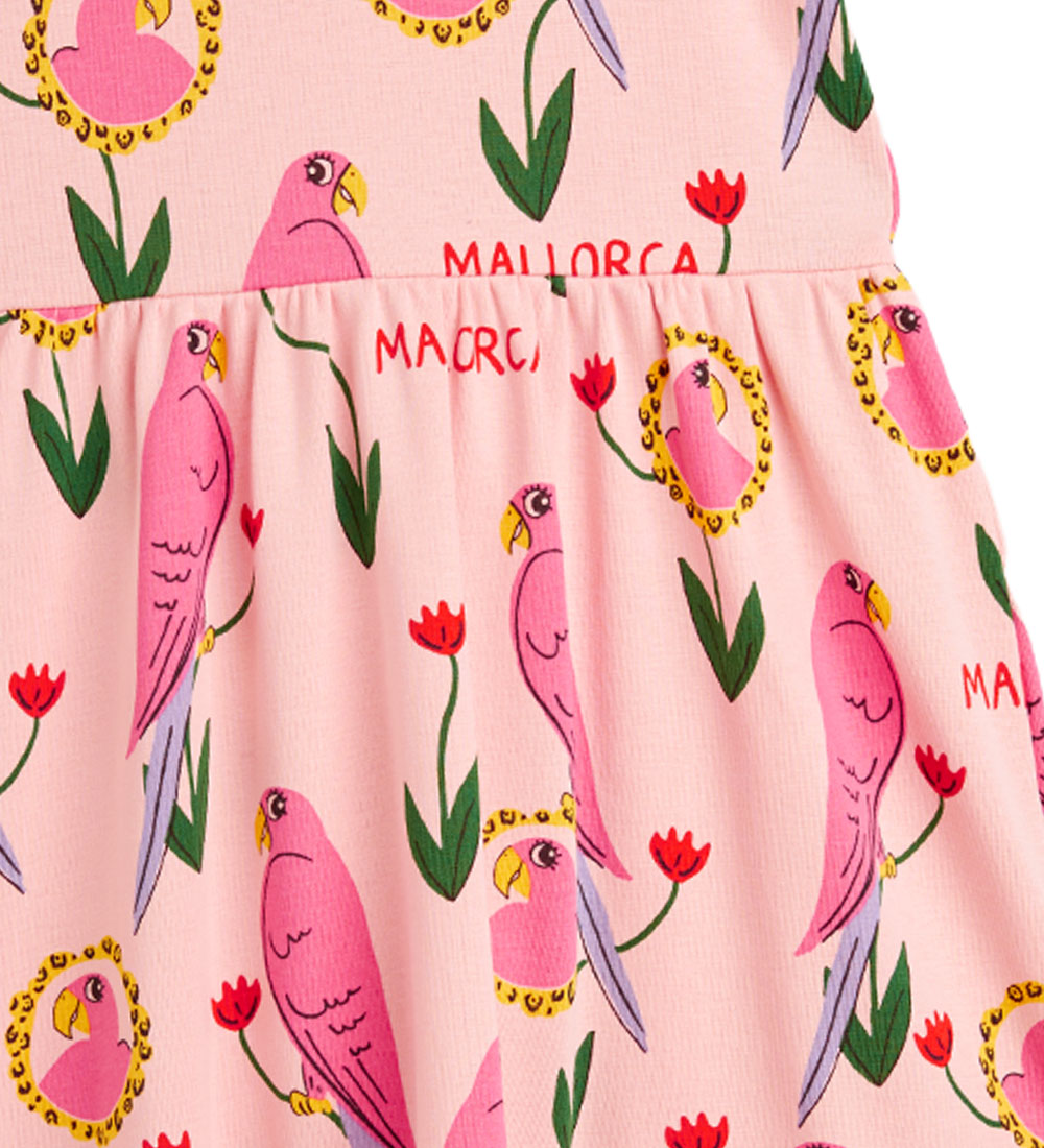 Mini Rodini Kjole - Parrot Aop - Pink