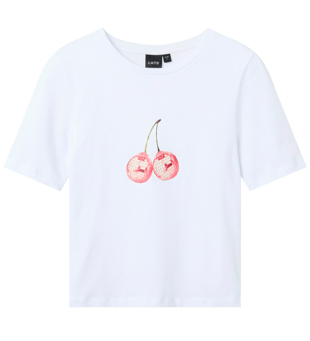 LMTD T-shirt - NlfFerry - Bright White m. Kirsebær