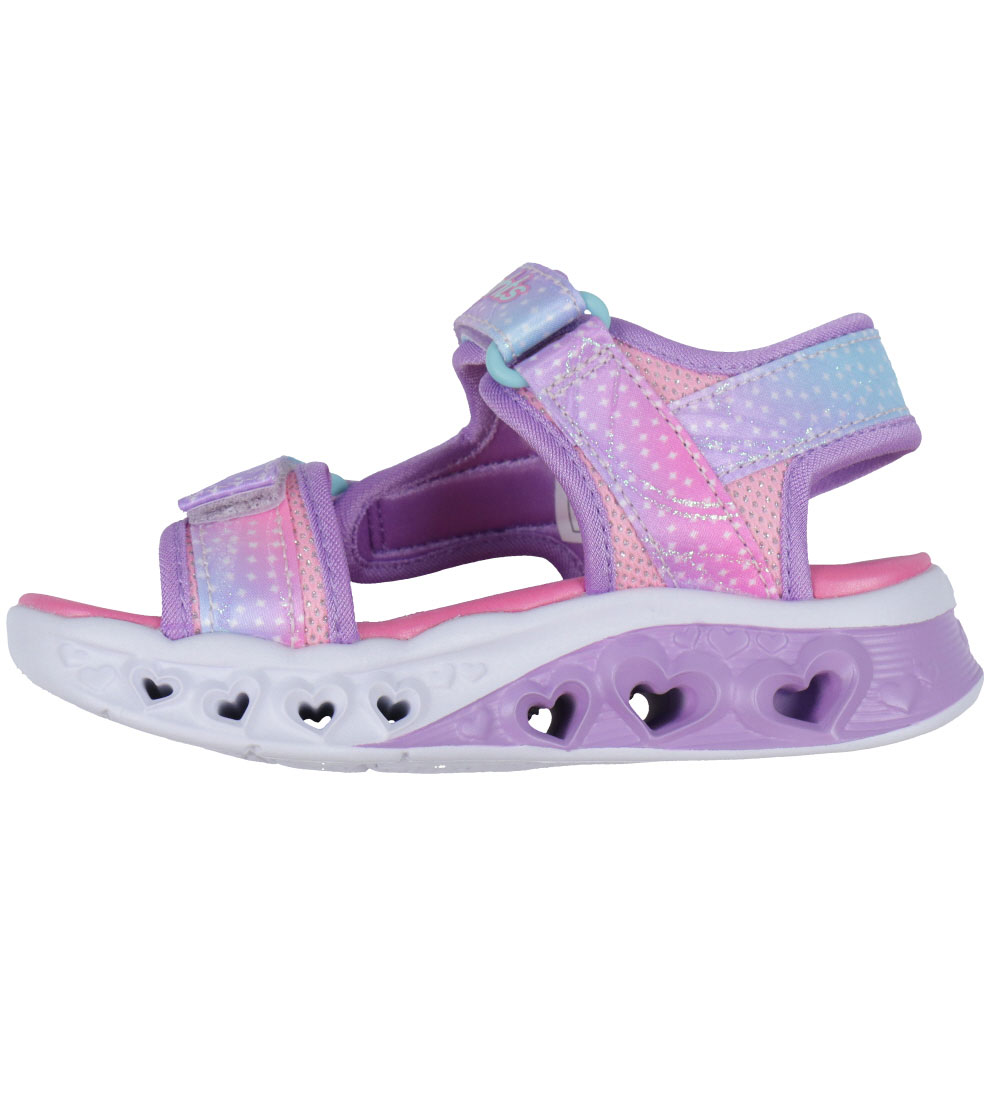 Skechers Sandaler m. Lys - Flutter Hearts - Pink Multicolor