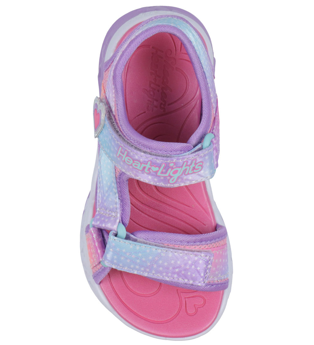 Skechers Sandaler m. Lys - Flutter Hearts - Pink Multicolor