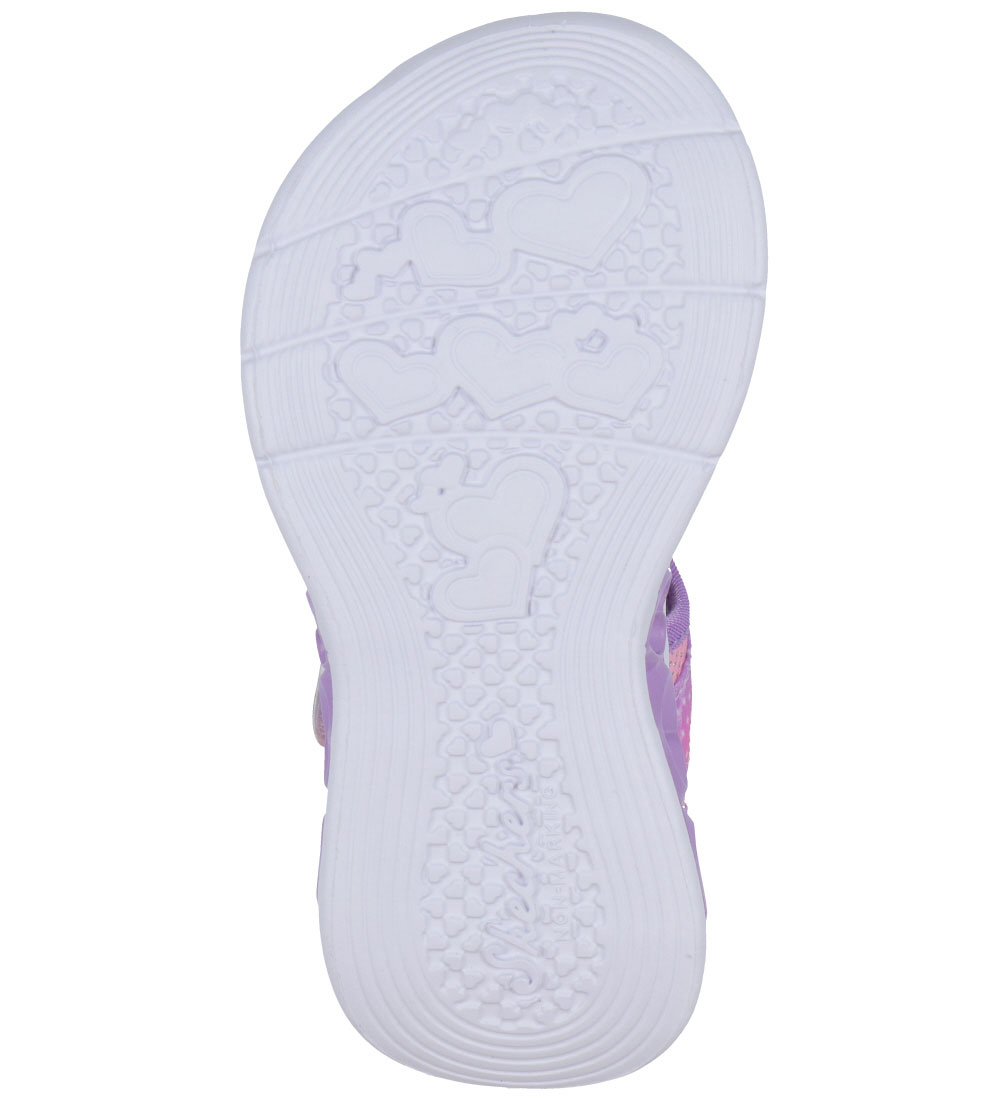 Skechers Sandaler m. Lys - Flutter Hearts - Pink Multicolor