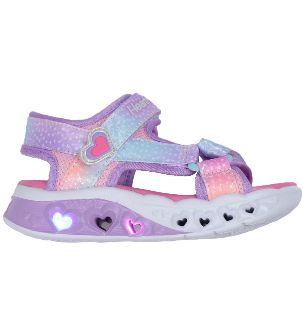 Skechers Sandaler m. Lys - Flutter Hearts - Pink Multicolor