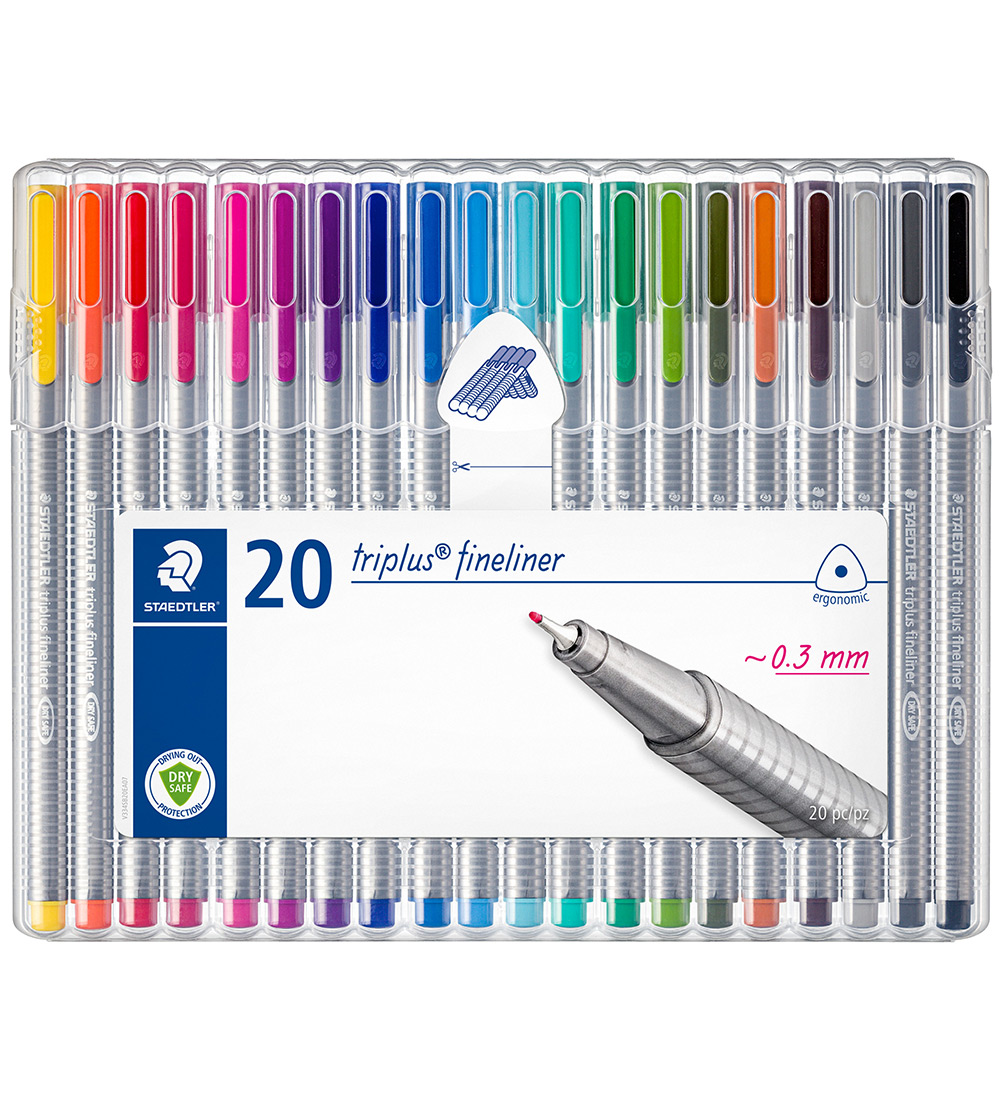 Staedtler Tuscher - 20 stk - Triplus Fineliner - 0,3 mm