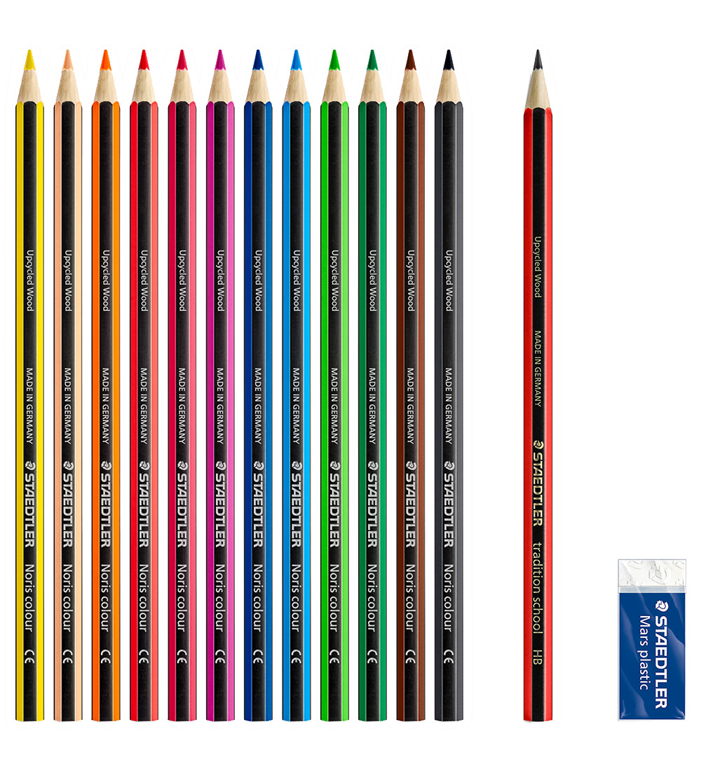Staedtler Farveblyanter - Noris Upcycled Wood - Bonus Pack - 12+