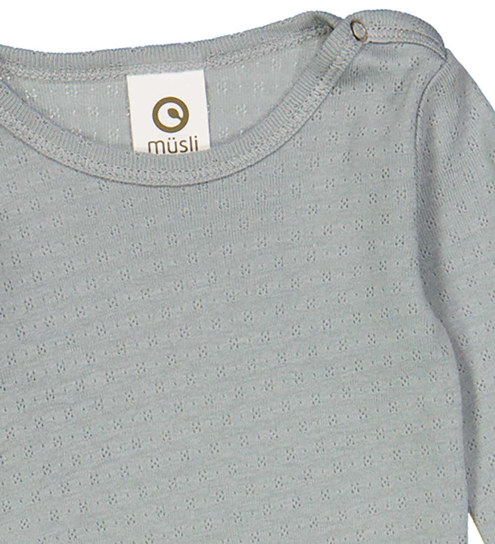 Müsli Body l/æ - Pointelle - Jasmin Blue