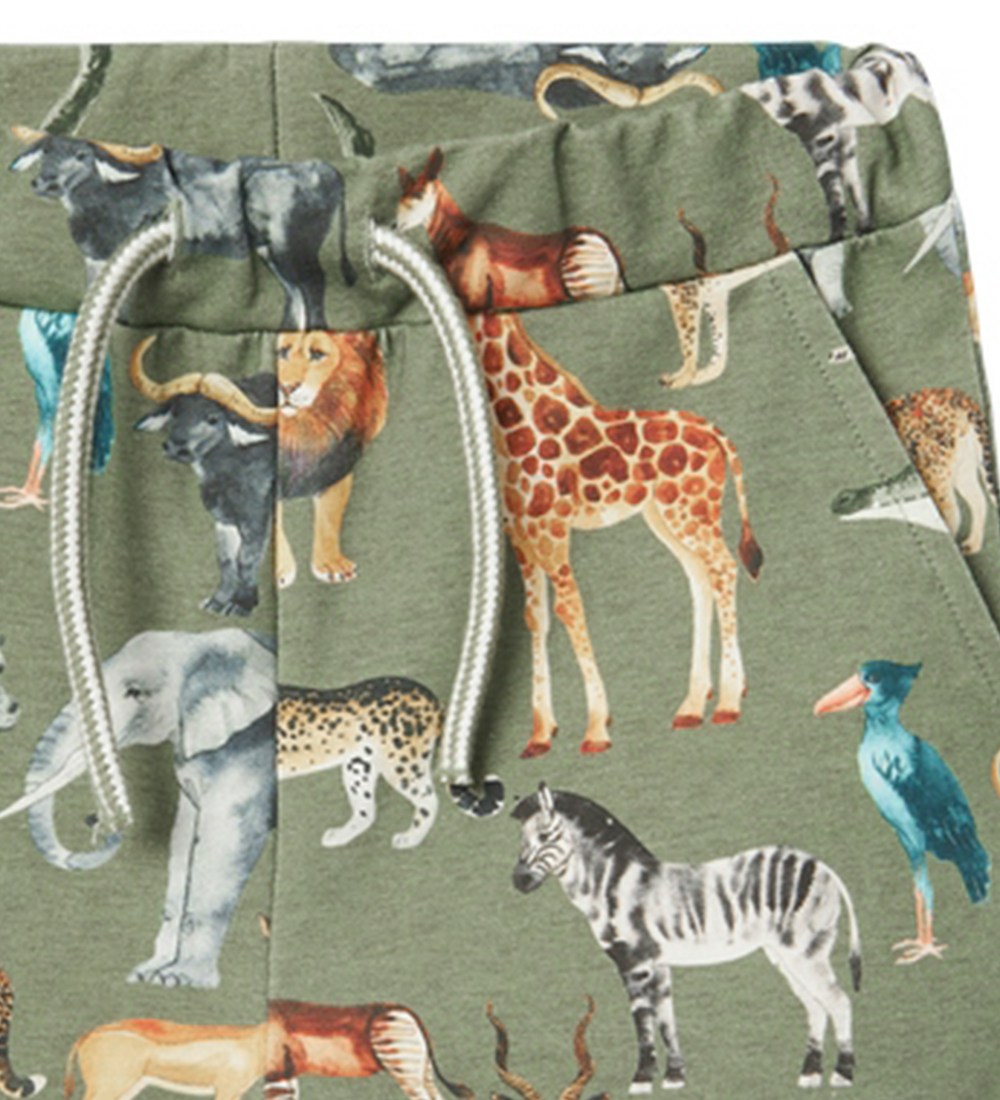 Name It Sweatshorts - NmmJasen - Oil Green m. Dyr