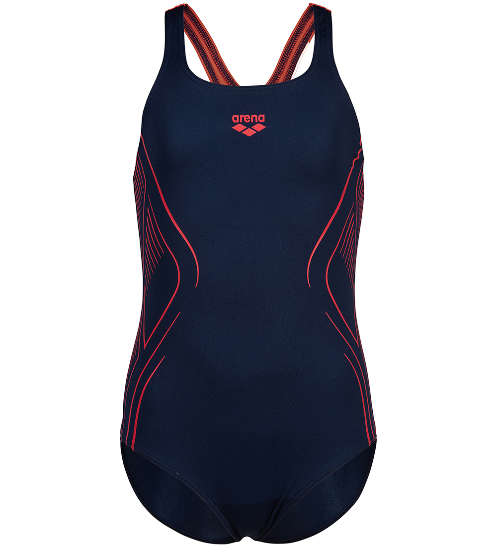 Arena Badedragt - Reflecting Pro Back - Navy/Bright Coral