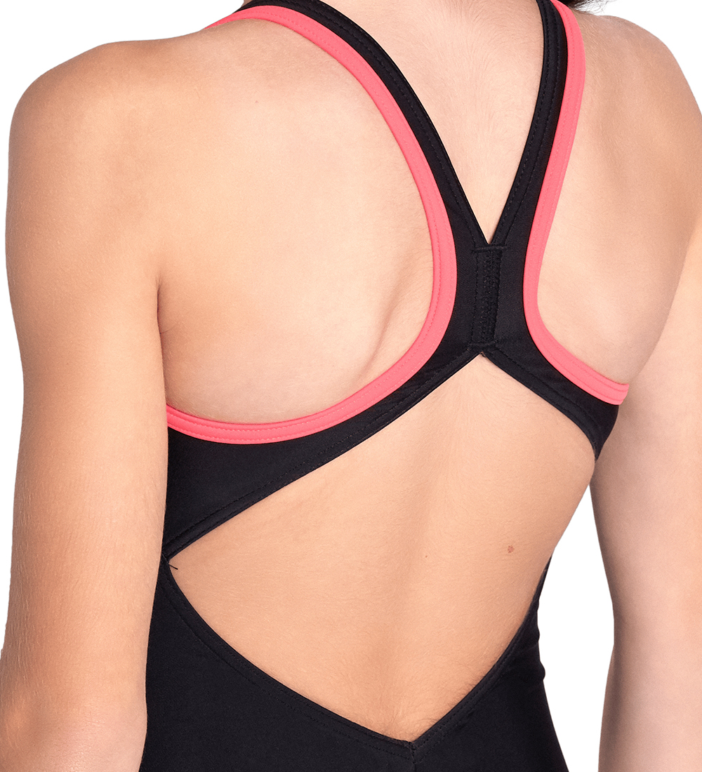 Arena Badedragt - Shaking V Back - Black/Fluo Red