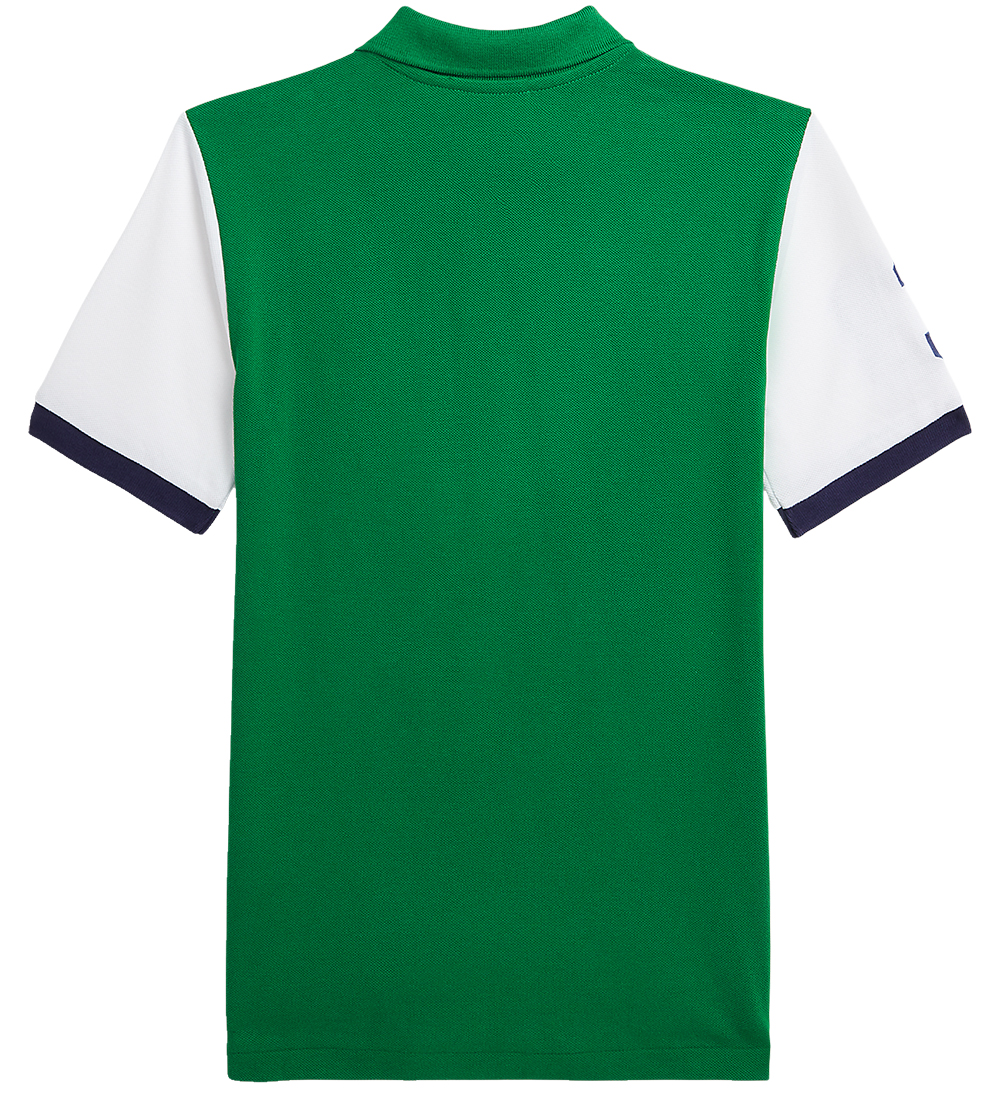 Polo Ralph Lauren Polo - Athletic Green m. Navy/Hvid