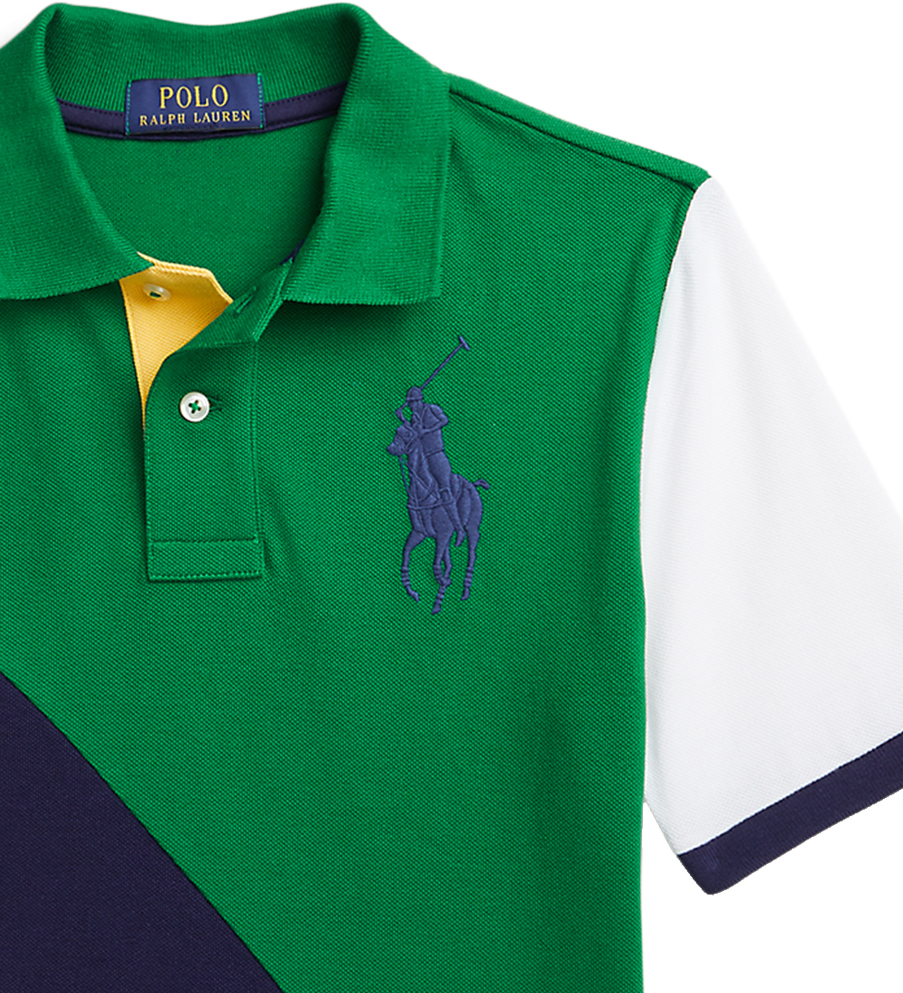 Polo Ralph Lauren Polo - Athletic Green m. Navy/Hvid