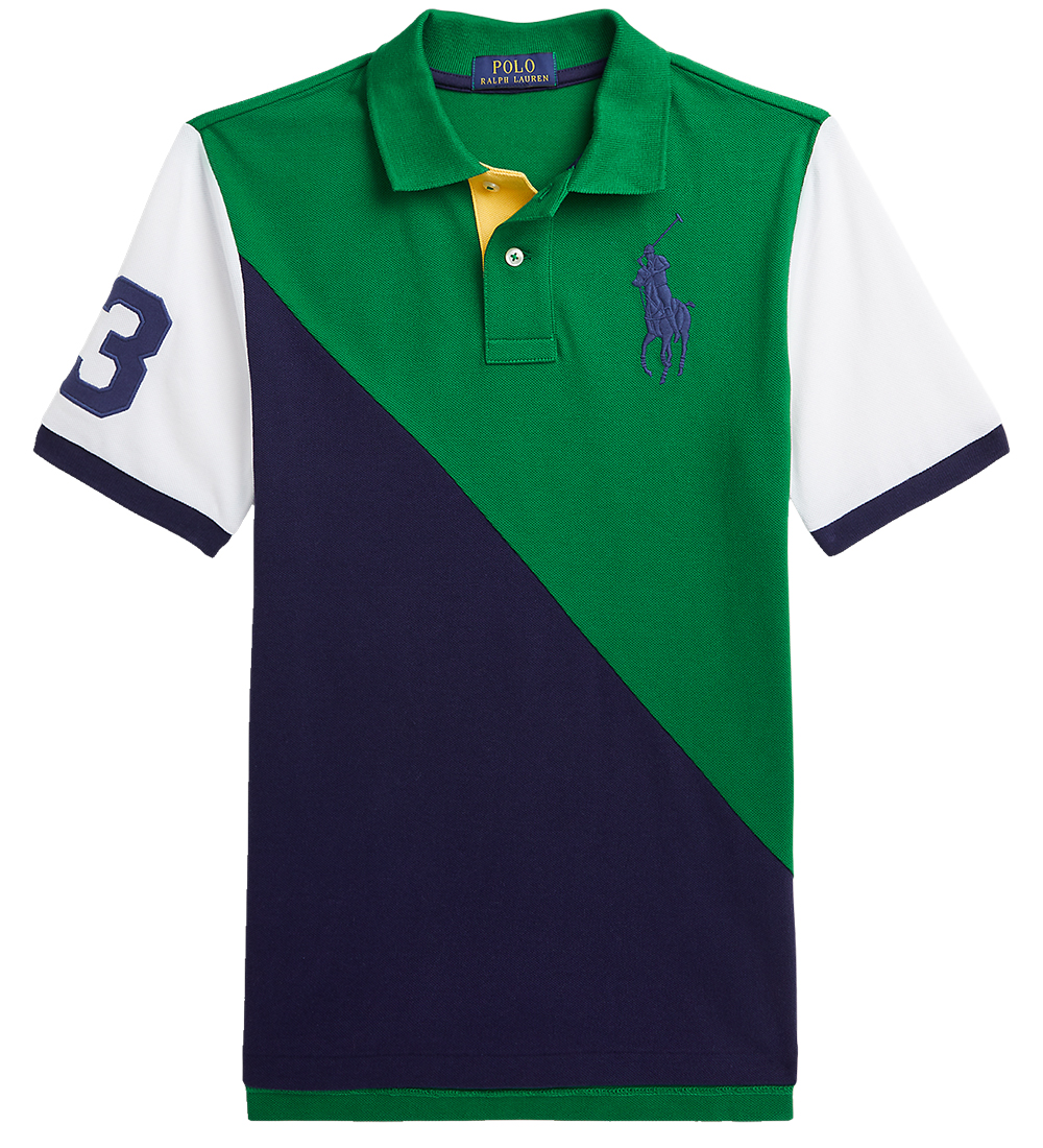 Polo Ralph Lauren Polo - Athletic Green m. Navy/Hvid