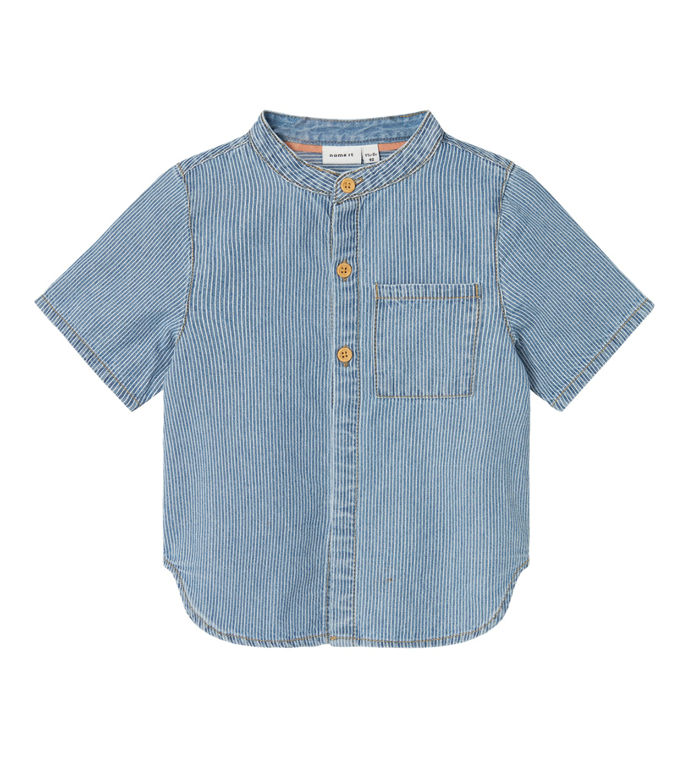Name It Skjorte - NmmStripe - Light Blue Denim