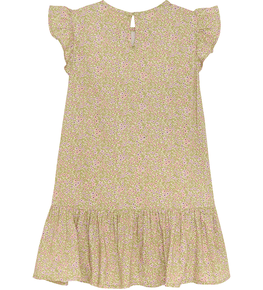 Creamie Kjole - Multi Flower - Green Olive