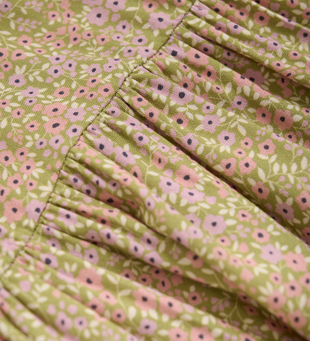 Creamie Kjole - Multi Flower - Green Olive