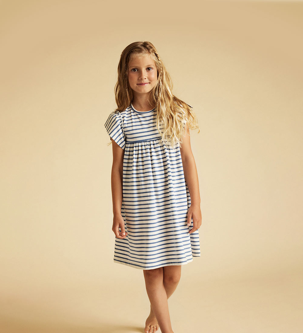 Creamie Kjole - Stripe - Colony Blue
