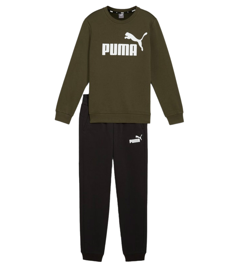 Puma Sweatsæt - Logo - Dark Olive/Sort