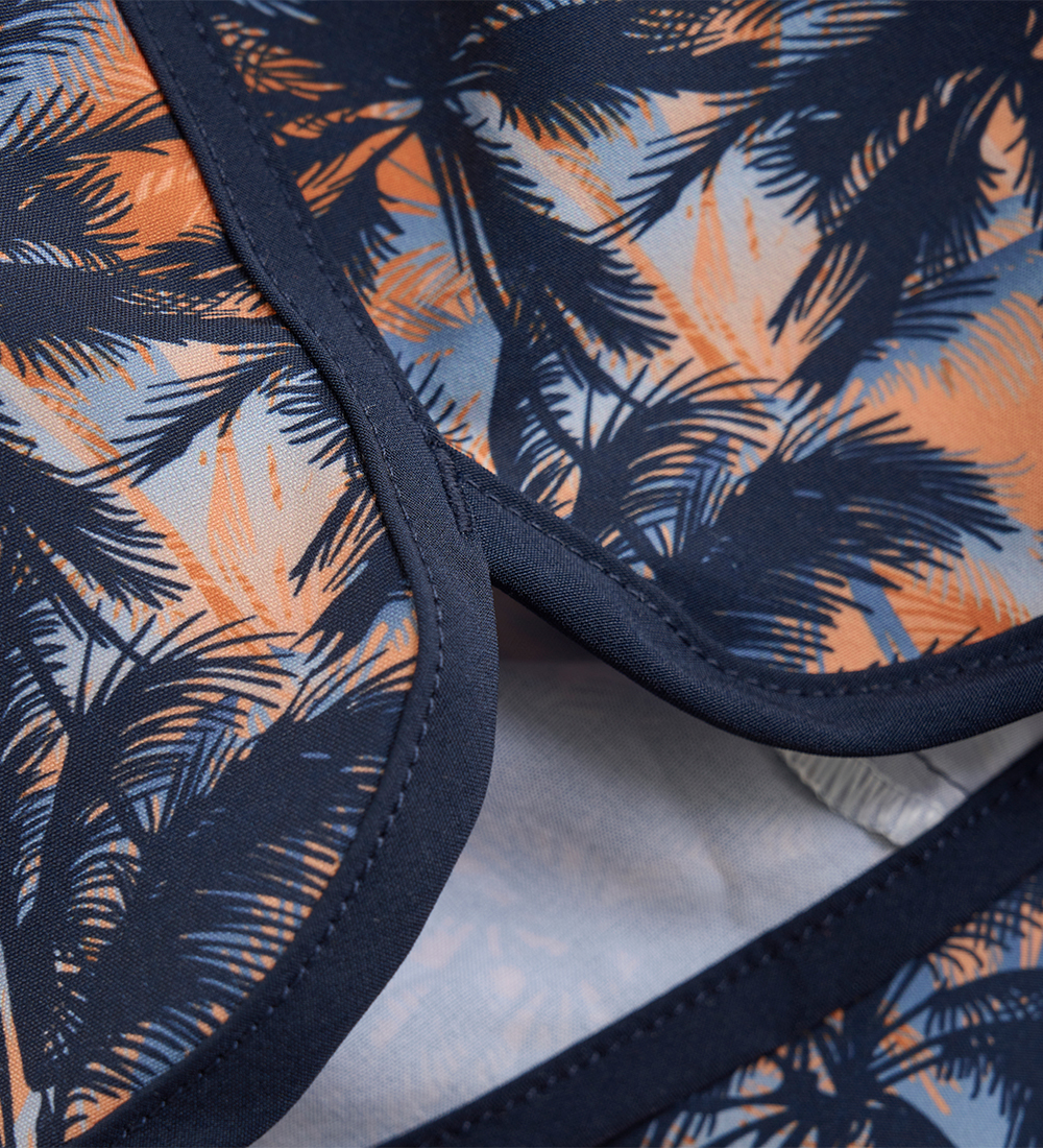 Color Kids Badeshorts - Tangerine/Navy m. Palmer