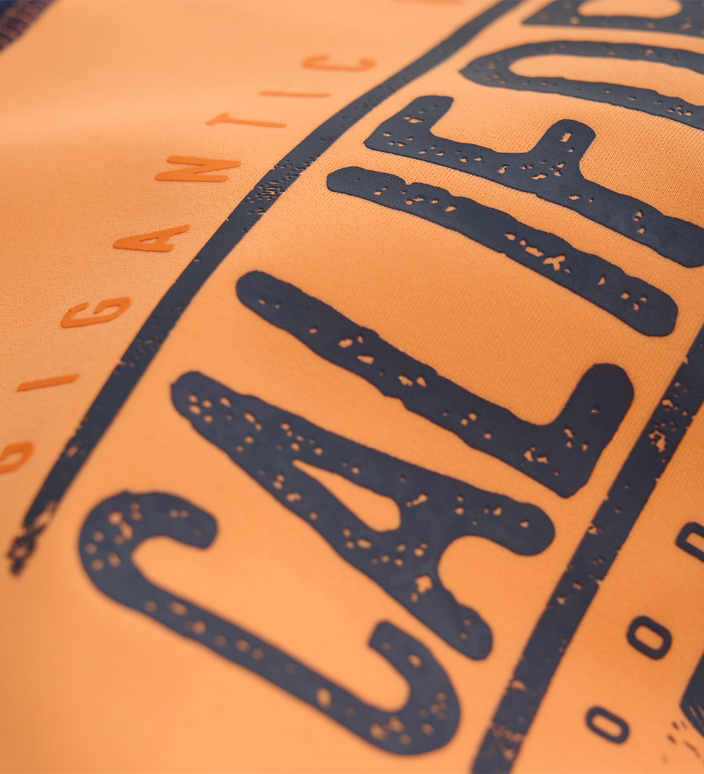 Color Kids Badebluse - Tangerine/Sort m. Print