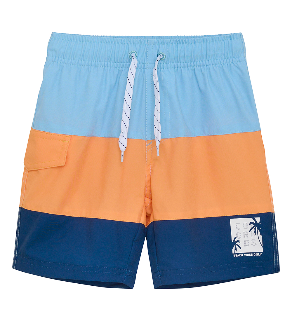 Color Kids Badeshorts - Tangerine/Lyseblå/Navy