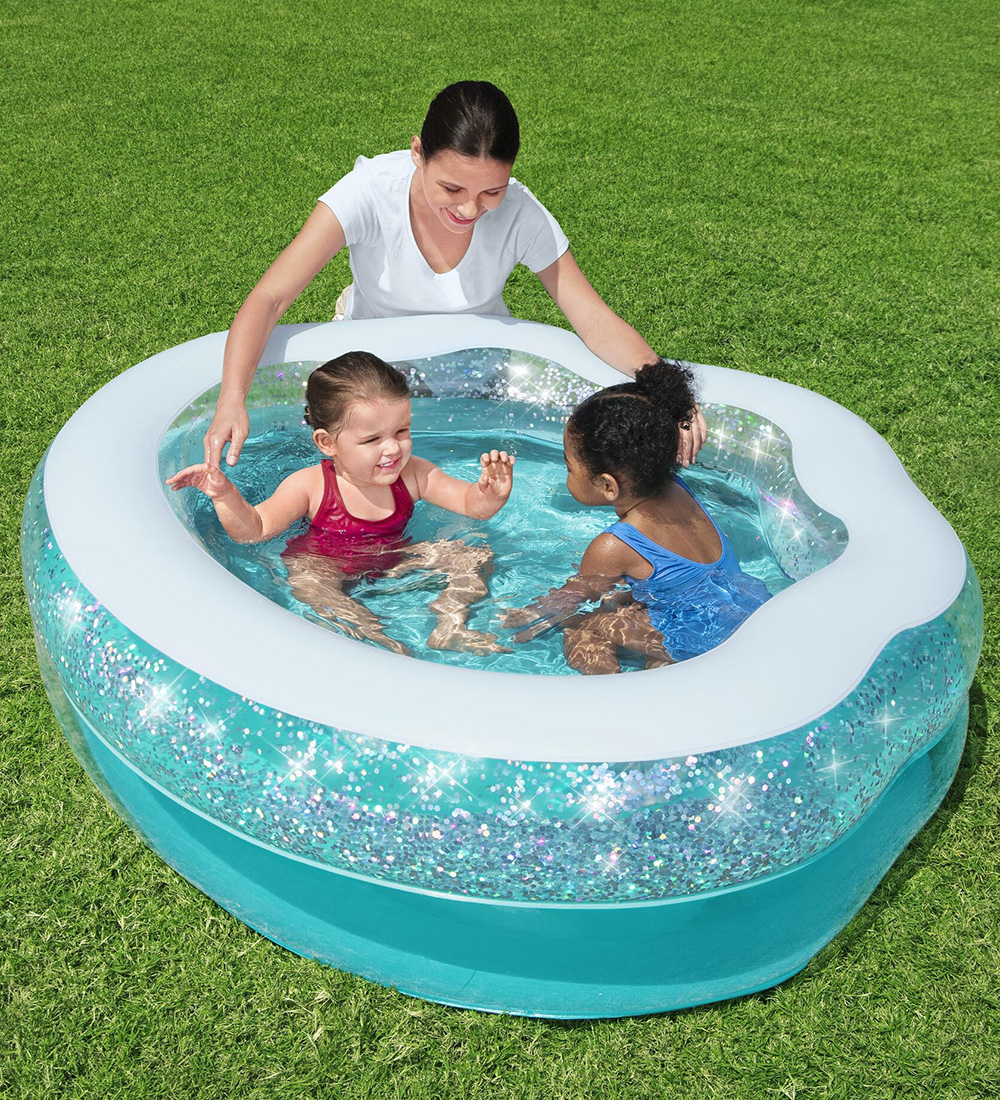 Bestway Badebassin - 150x127x43 cm - Transparent Turkis m. Glimm