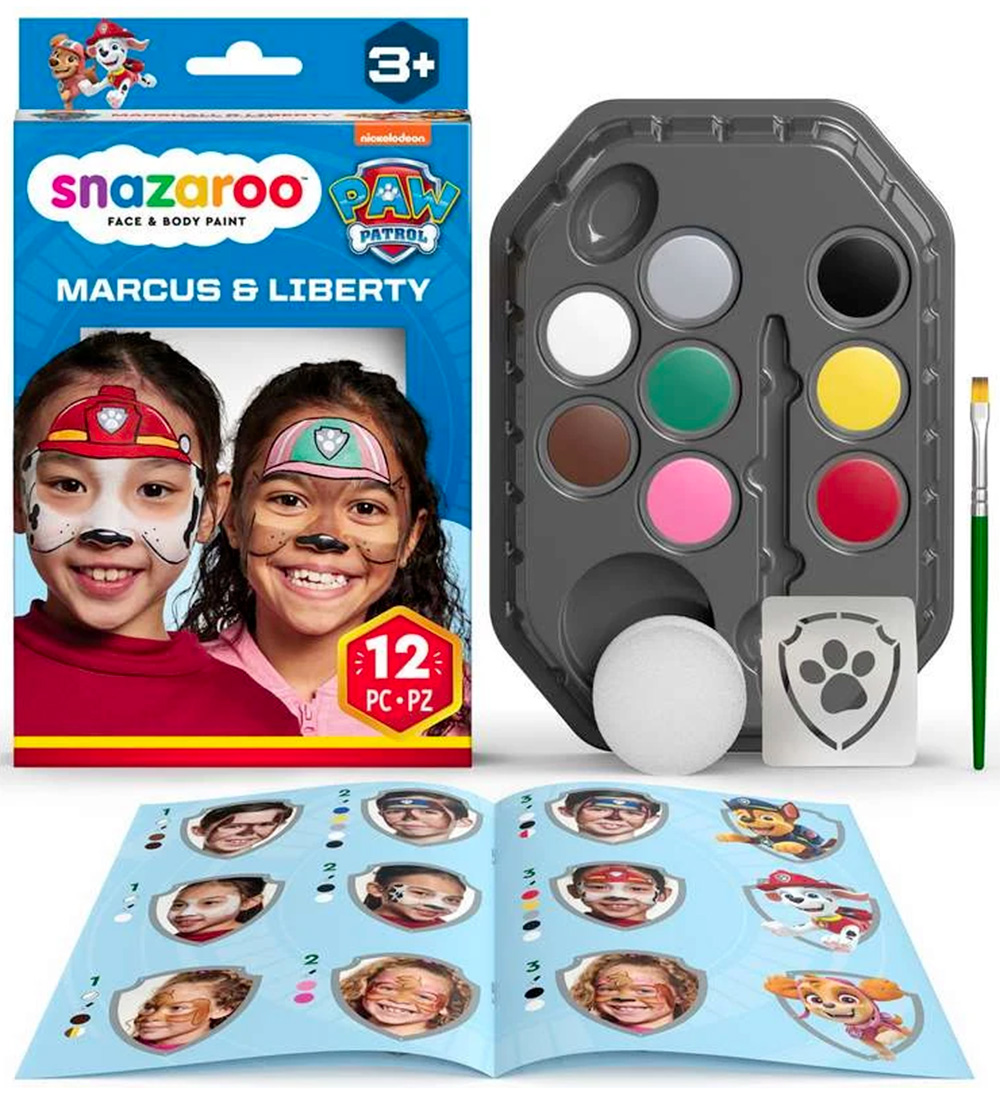 Snazaroo Ansigtsmaling - 8 Farver - Paw Patrol Marshall & Libert