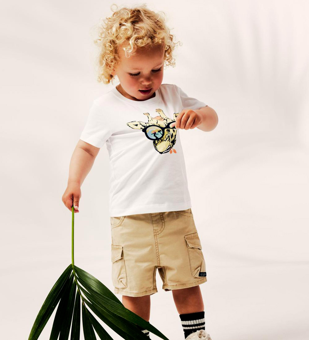 Name It T-shirt - NmmJean - Bright White m. Print