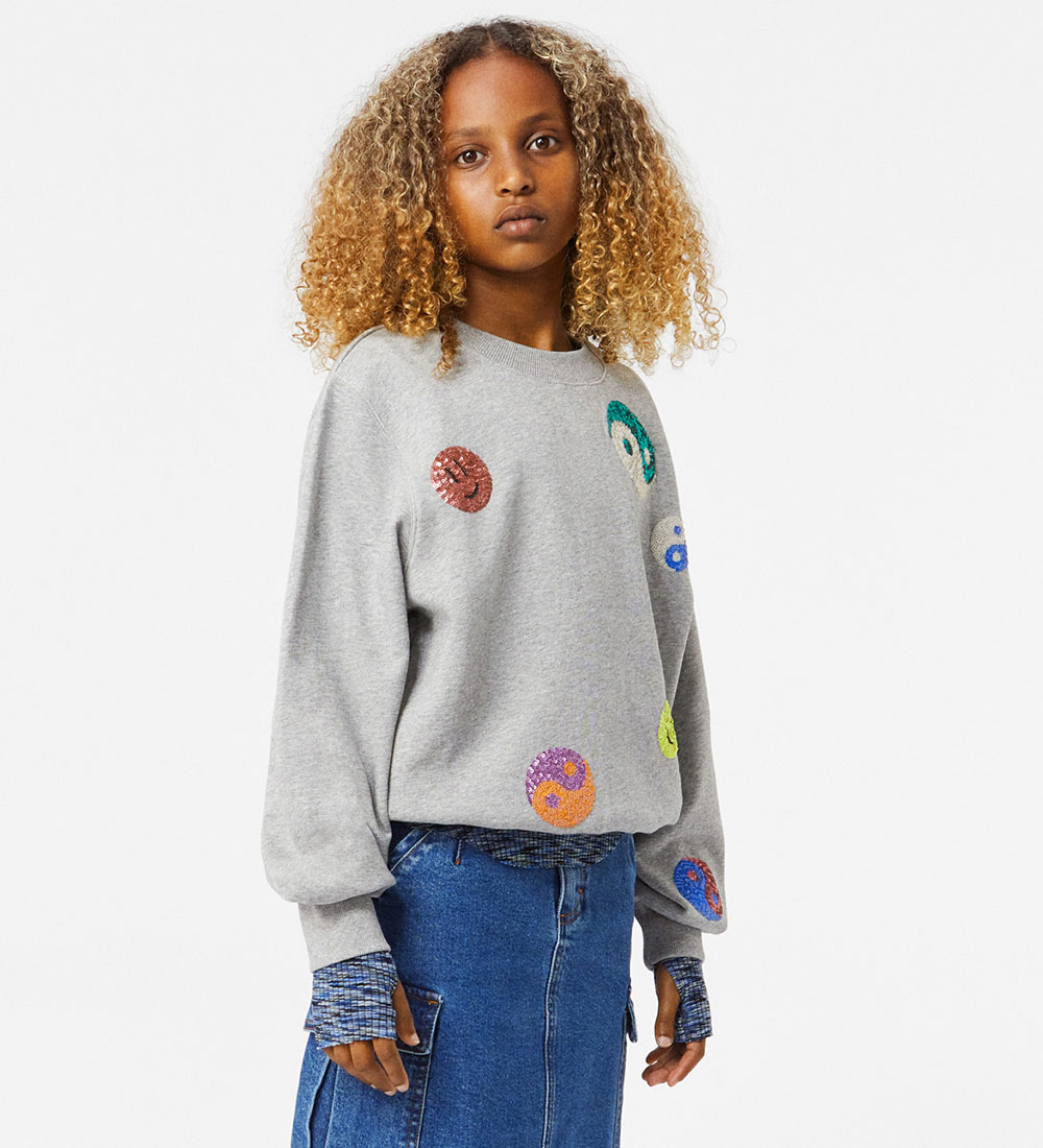 Molo Sweatshirt - Marge - Grey Melange m. Palietter