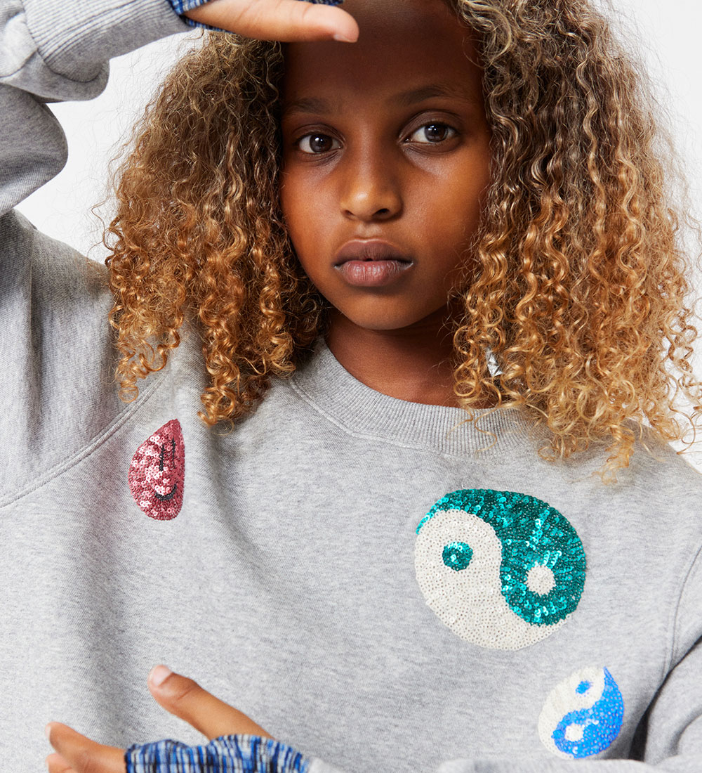 Molo Sweatshirt - Marge - Grey Melange m. Palietter