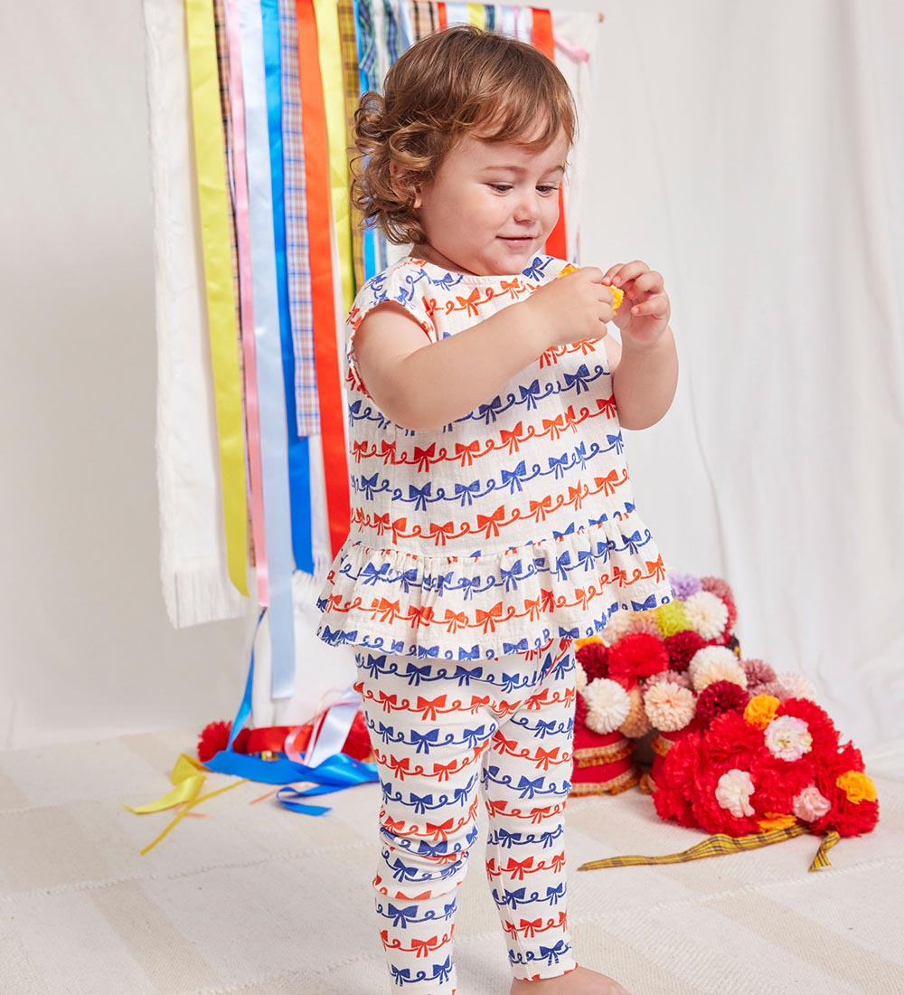Bobo Choses Leggings - Ribbon Bow - Offwhite