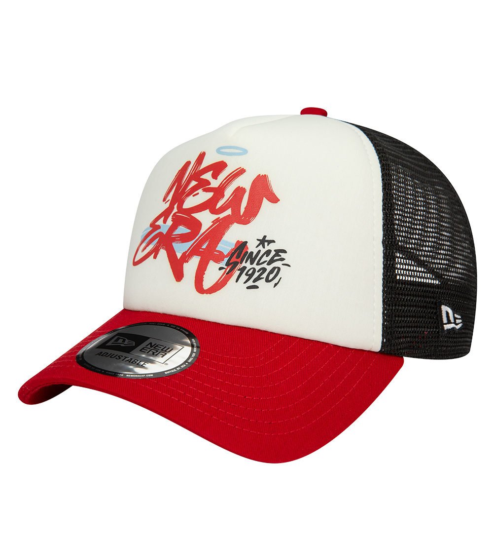 New Era Kasket - Trucker - Rød/Sort/hvid