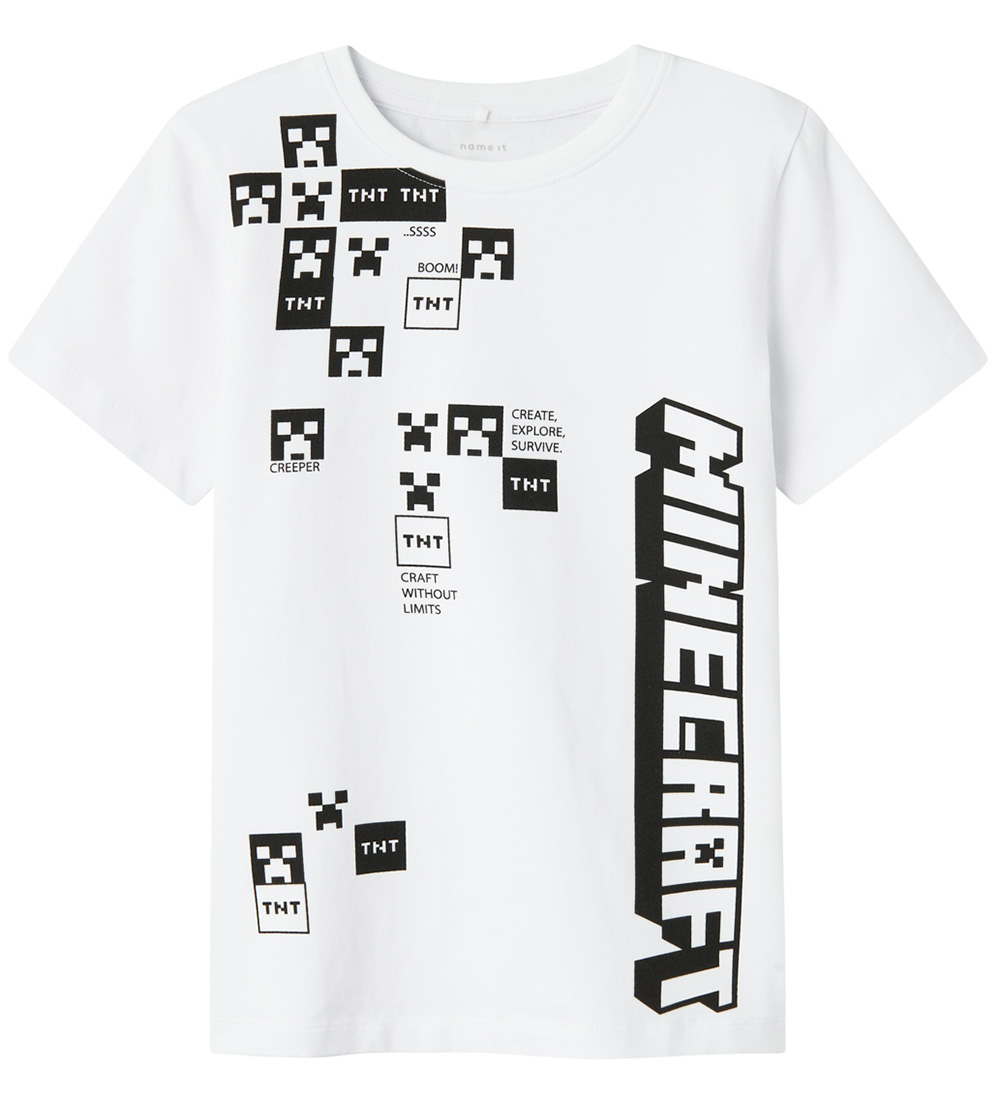Name It T-Shirt - NkmMazirel Minecraft - Bright White