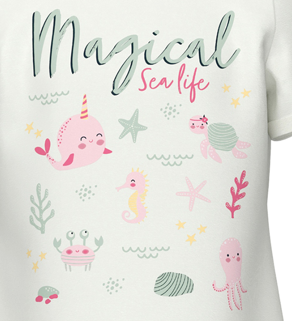 Name It T-shirt - NmfVix - Bright White/Magical Sealife