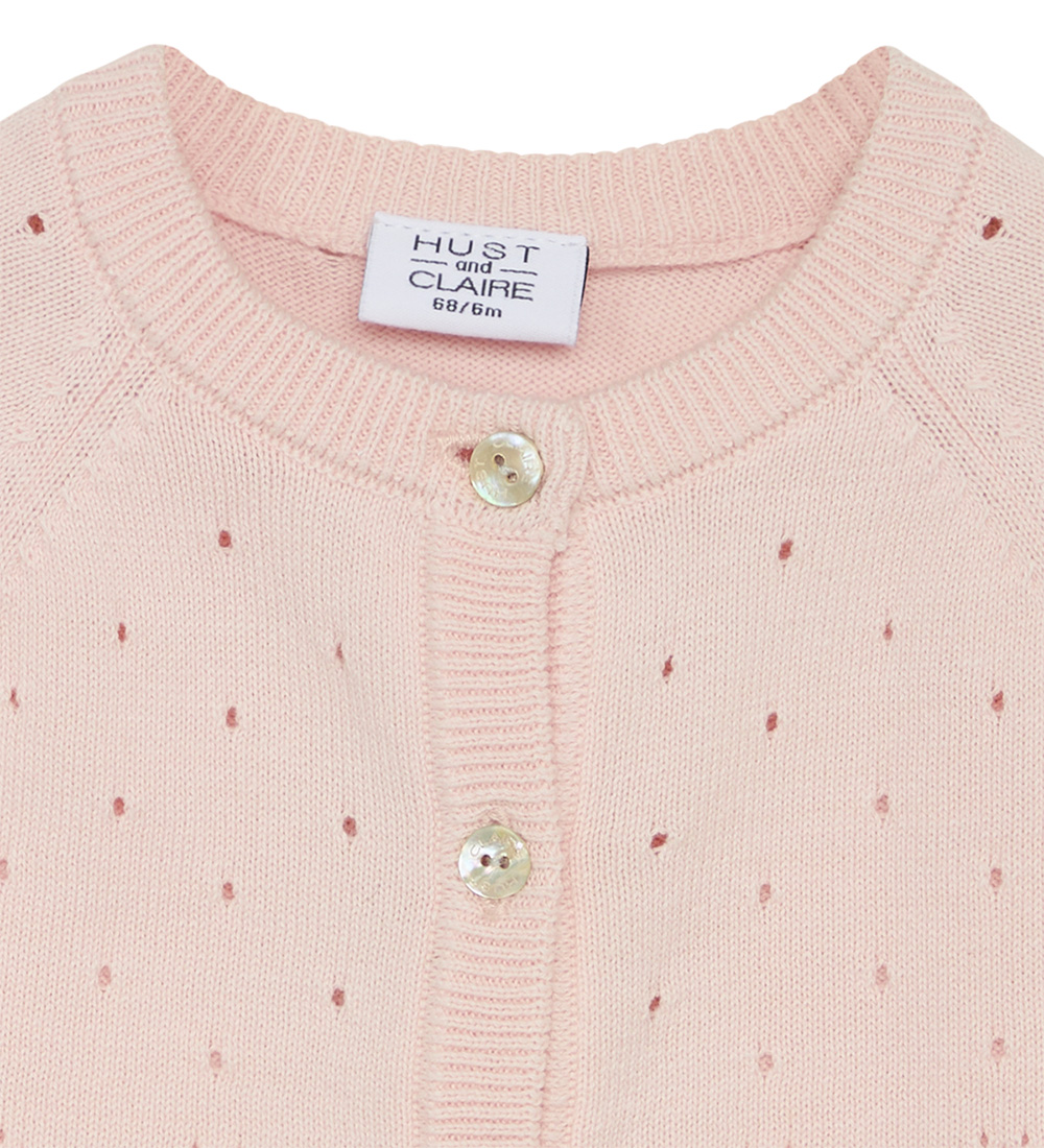 Hust and Claire Cardigan - Strik - Cillja - Icy Pink m. Hulmønst