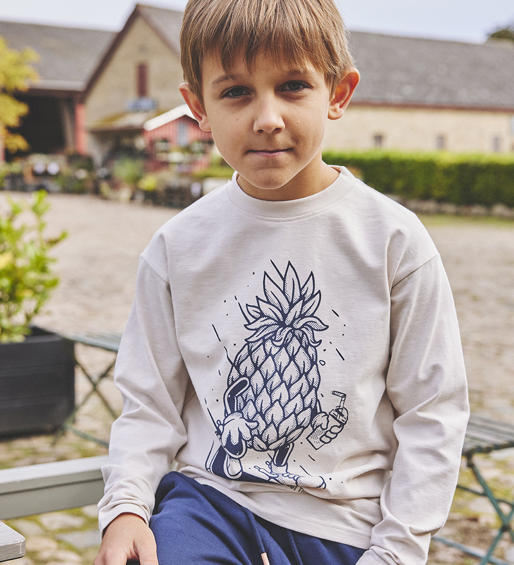 Hust and Claire Bluse - Albertus - Sand Stone m. Ananas