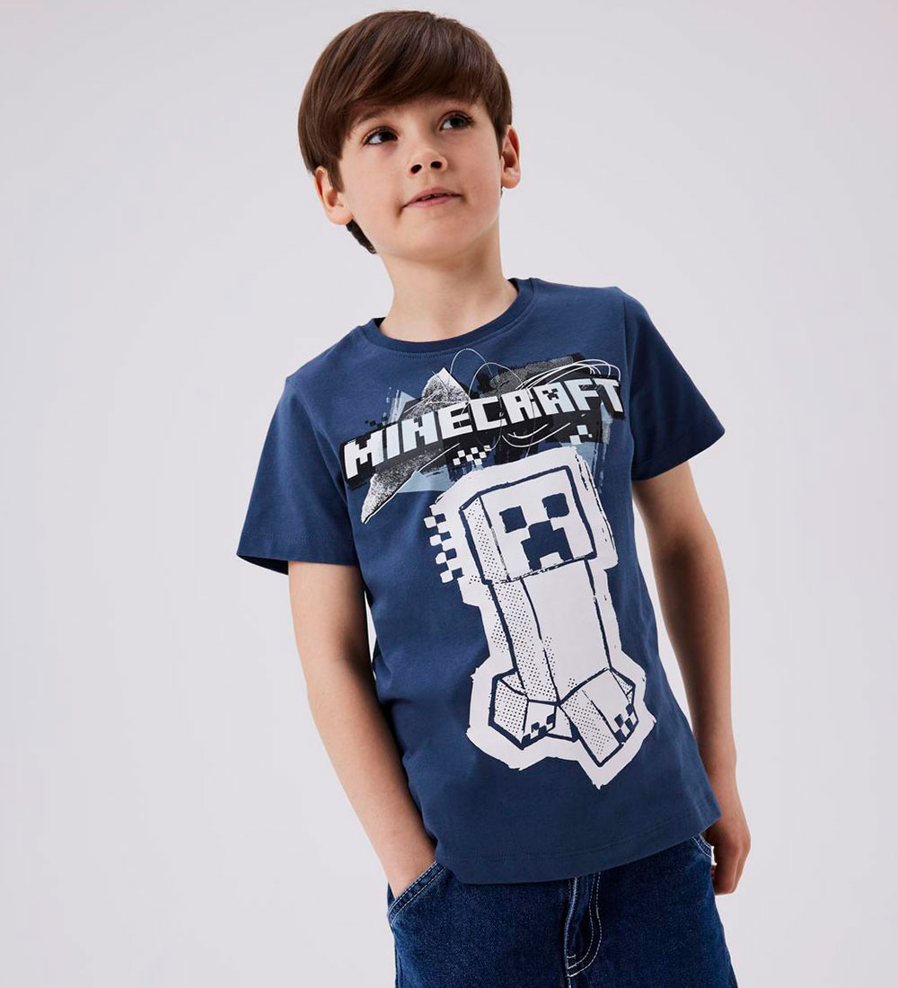 Name It T-shirt - Noos - NkmJin Minecraft - Dark Denim