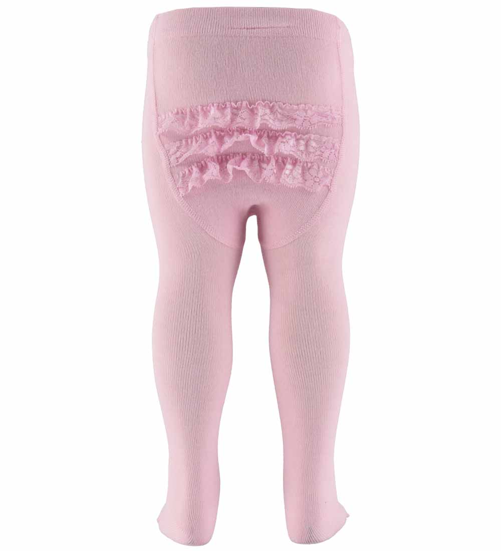 Name It Strømpebukser m. Blonder - NbfOpagna - Parfait Pink