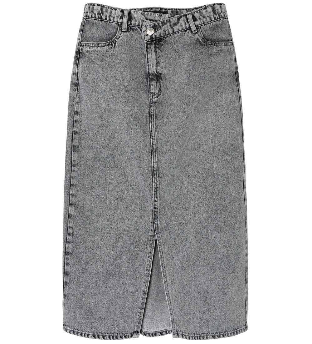 LMTD Nederdel - NlfGlizzauneven - Light Grey Denim/Stonewash