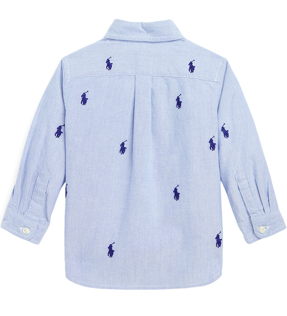 Polo Ralph Lauren Skjorte - Lyseblå/Navy m. Logoer