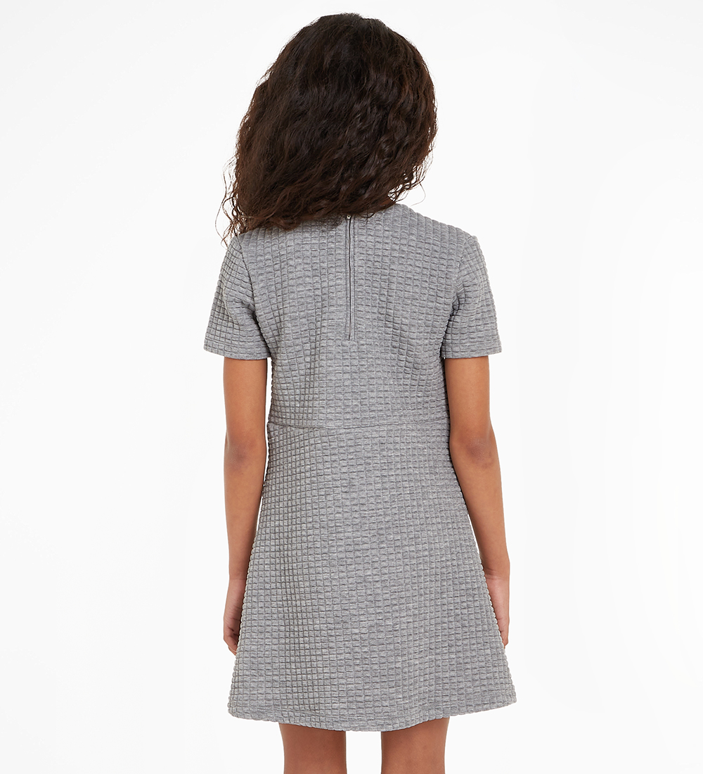 Calvin Klein Kjole - Jacquard Quilted - Light Grey Heather