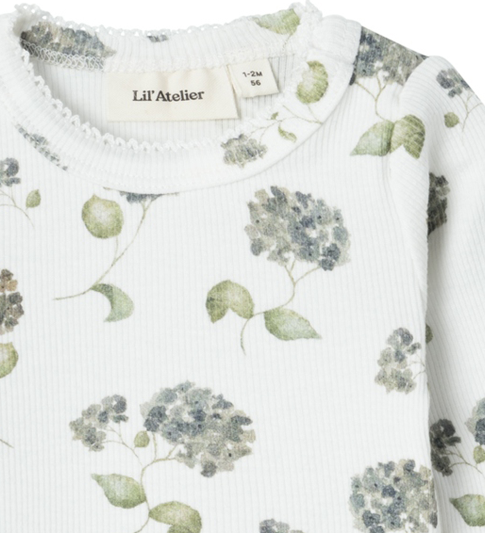 Lil' Atelier Body l/æ - Rib - NbfGavo - Coconut Milk/Blue Flower