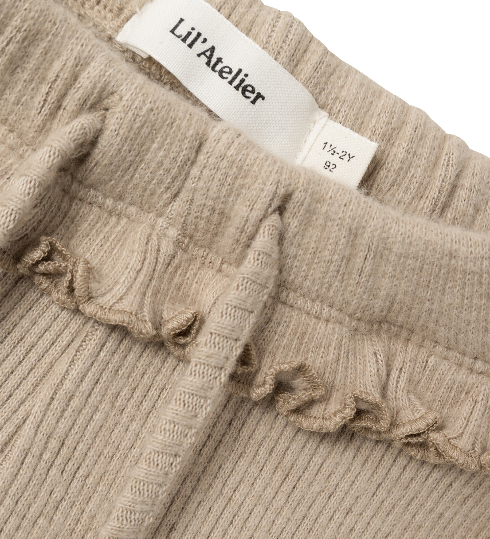 Lil' Atelier Leggings - Strik - Rib - NmfSophia - Travertine/Mel
