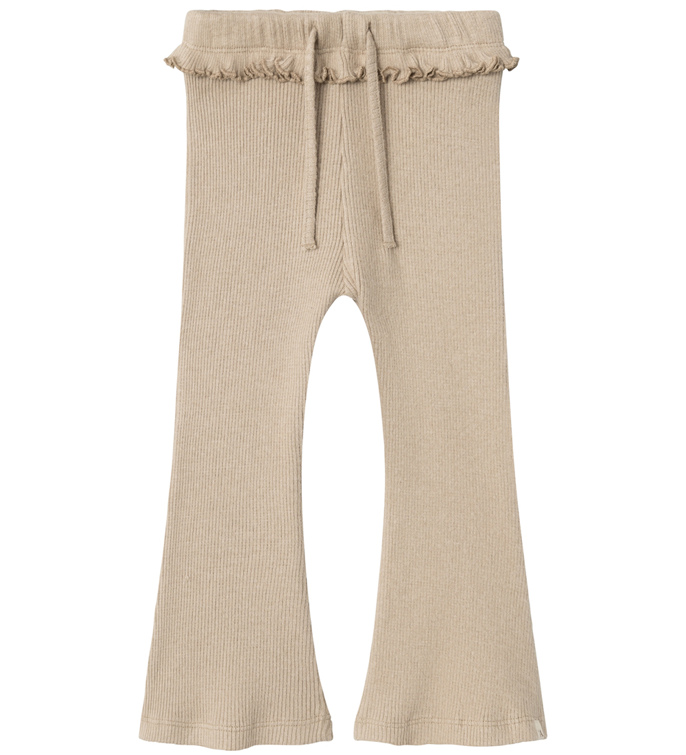 Lil' Atelier Leggings - Strik - Rib - NmfSophia - Travertine/Mel