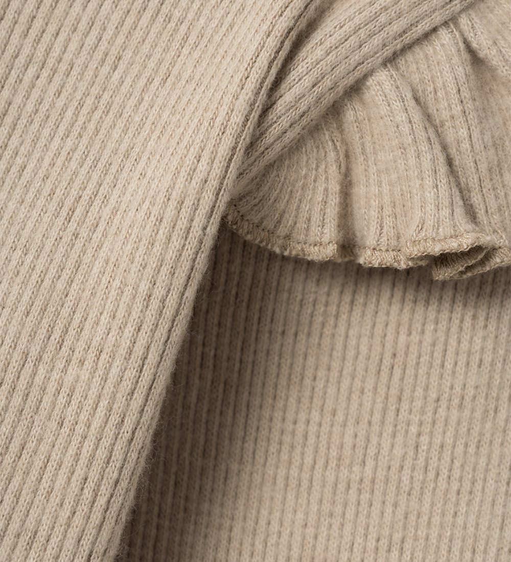 Lil' Atelier Bluse - Strik - Rib - NmfSophia - Travertine/Melang