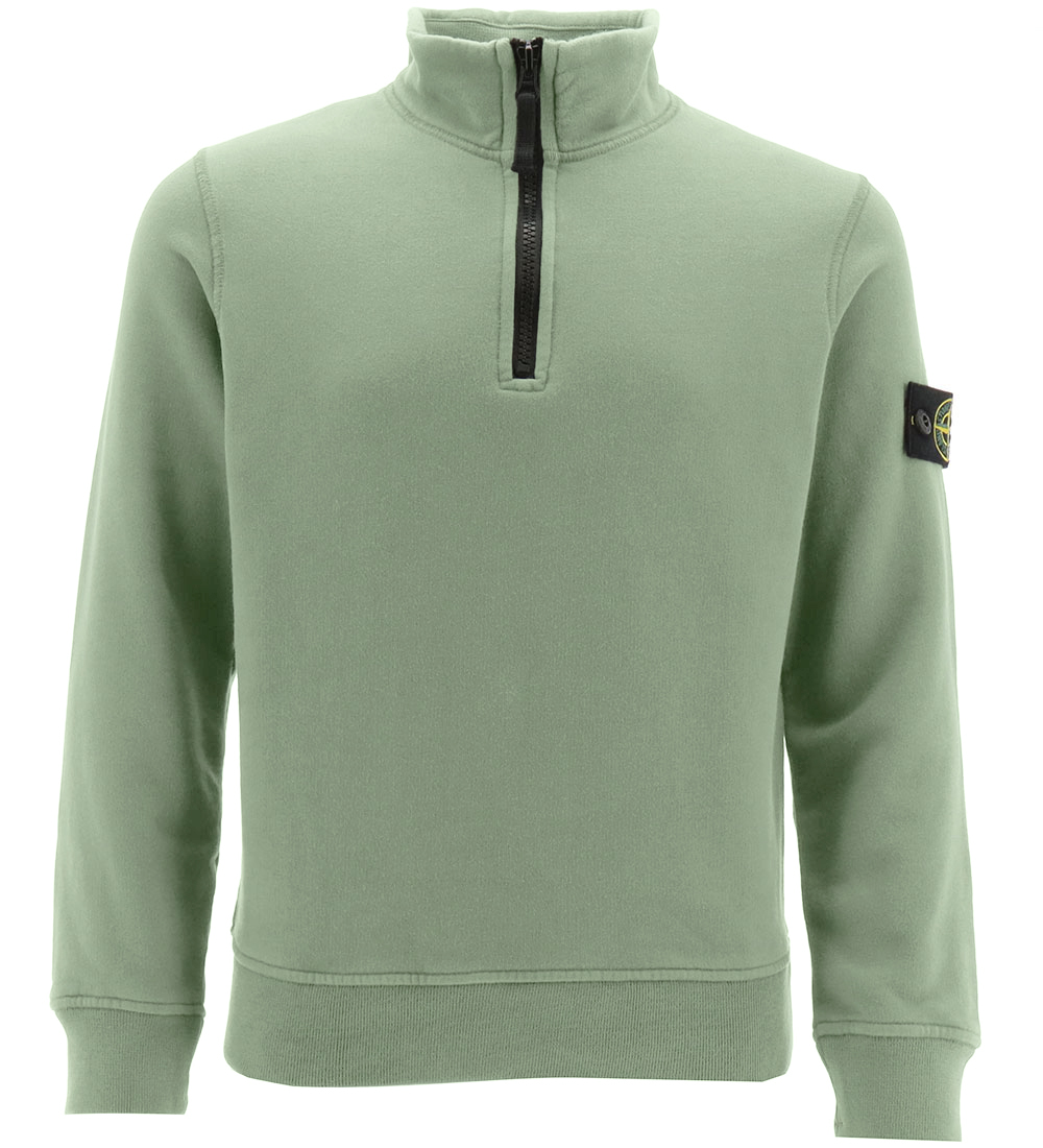 Stone Island Sweatshirt m. Lynlås - Sage