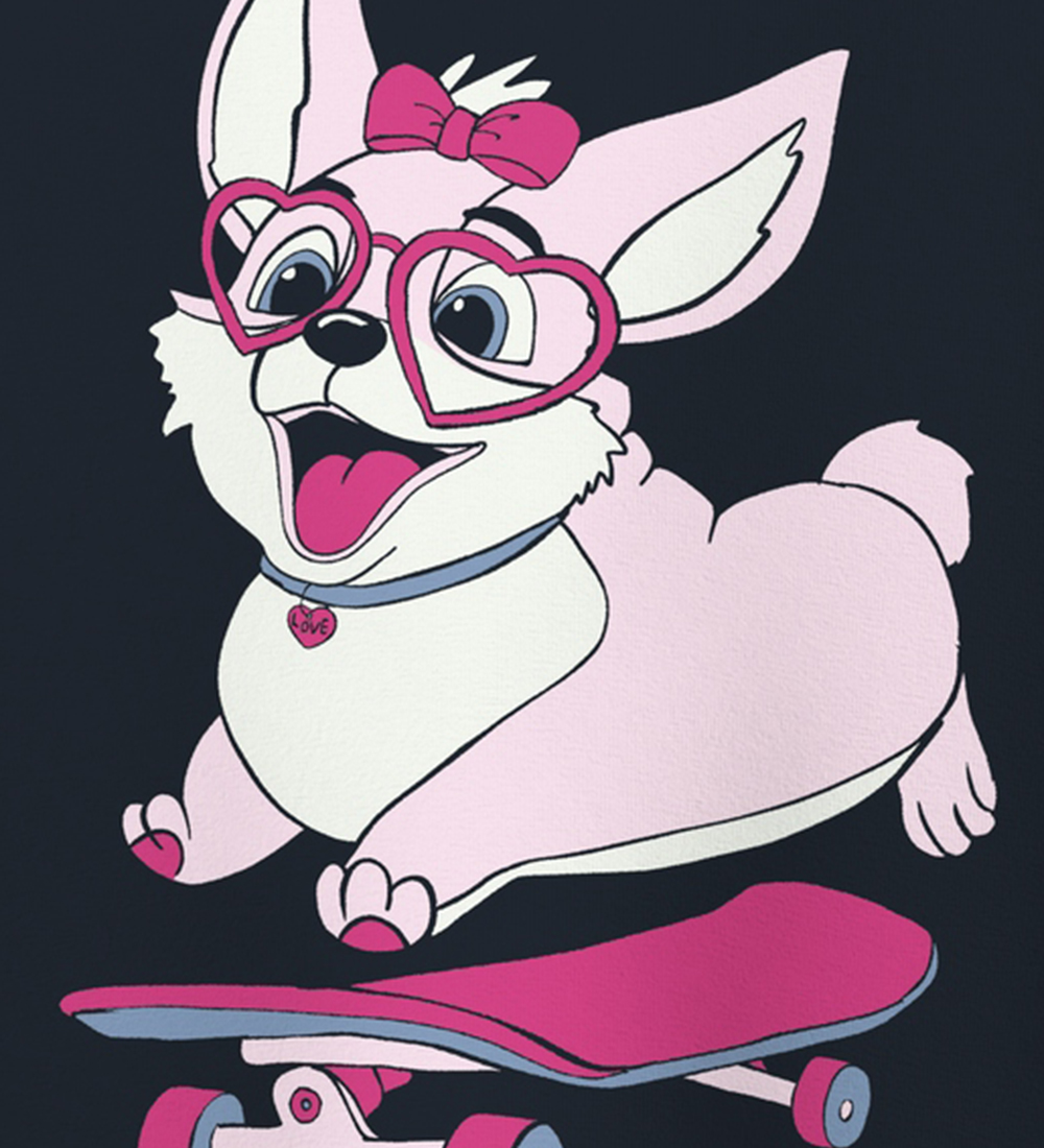 Name It Bluse - NmfVix - Dark Sapphire/Skateboarding Dog