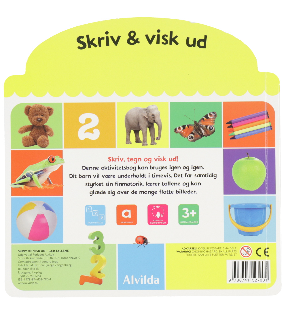 Alvilda Aktivitetsbog - Skriv Og Visk Ud - Lær Tallene - Dansk
